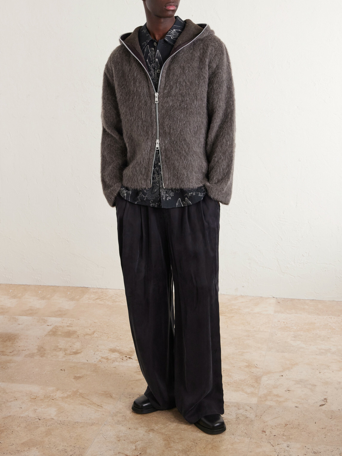 Our Legacy - Brushed-Knit Zip-Up Hoodie - Brown