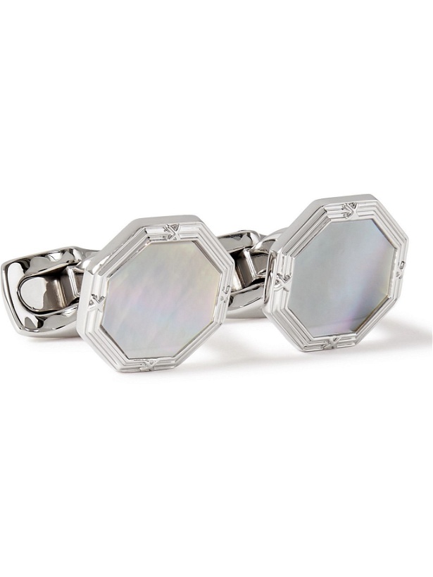 Photo: DEAKIN & FRANCIS - Sterling Silver and Mother-of-Pearl Cufflinks and Dress Studs Set