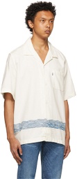 Levi's Made & Crafted White Embroidered Relaxed Camp Short Sleeve Shirt