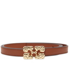 GANNI Women's Logo Metal Belt in Caramel Café