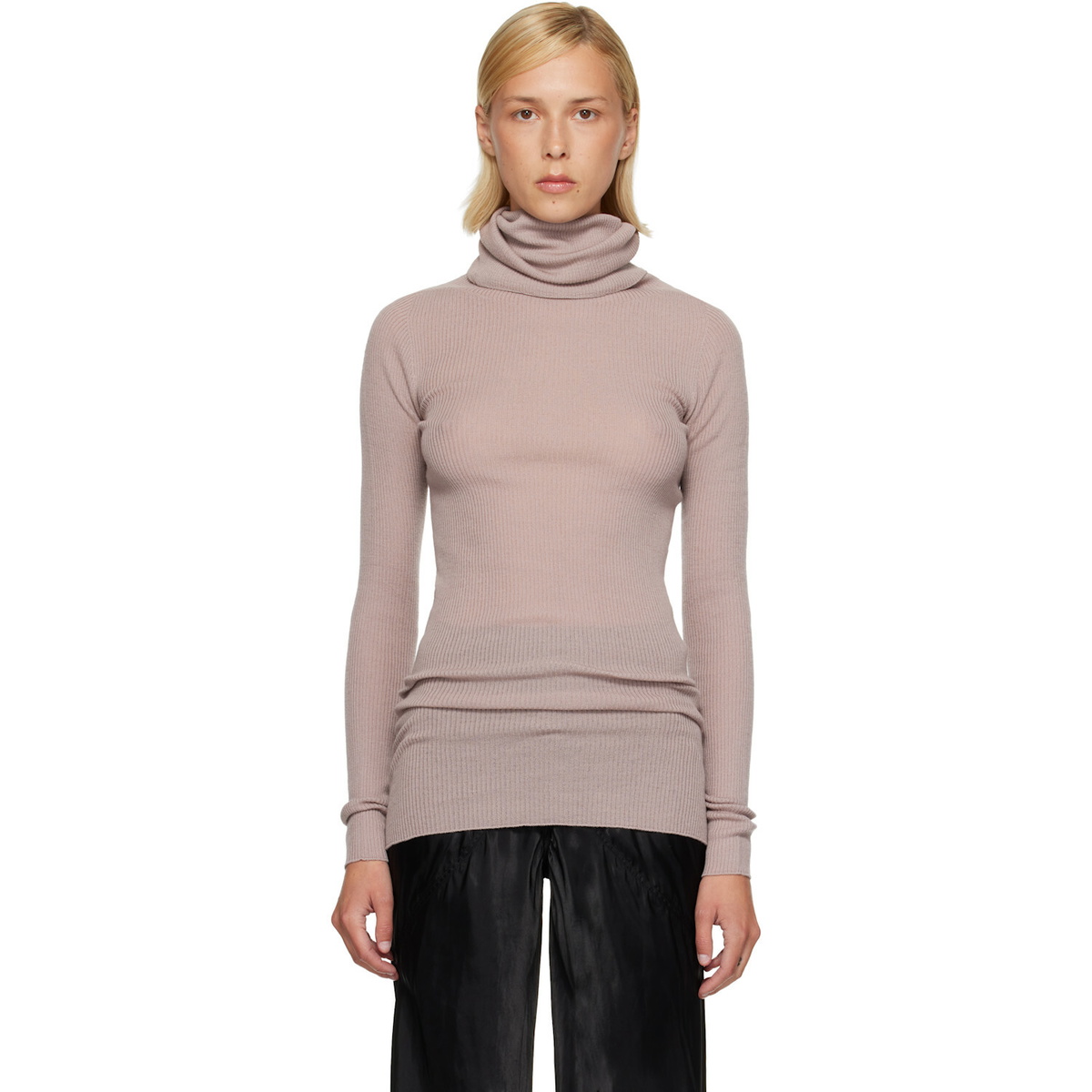 Rick Owens Pink Tower LS Tube Turtleneck