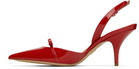 Ferragamo Red Gylla Mini Bow Pump Heels