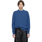 Tibi SSENSE Exclusive Blue Stretch Cashmere Sweater