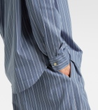 Leset Yoshi striped cotton-blend twill shirt