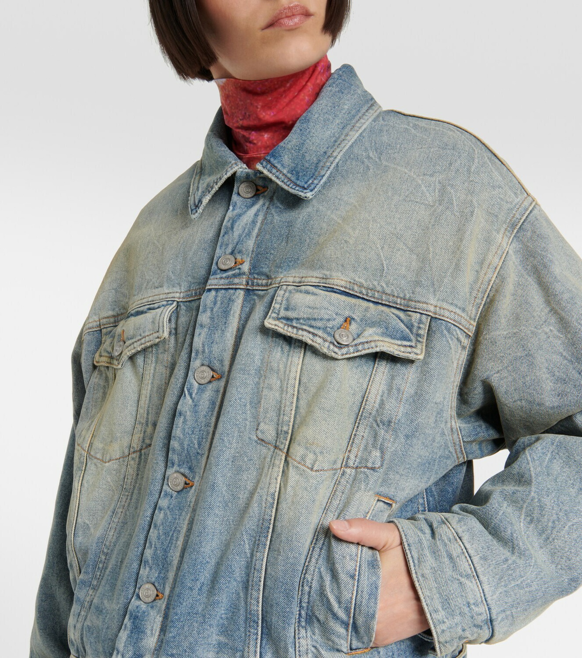 ☆MM6 Maison Margiela☆ BUTTONED UP PADDED JACKET MM6 Maison Margiela Padded denim jacket MM6 Maison Margiela