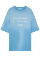 Acne Studios Logo-print Cotton-blend T-shirt Light Blue
