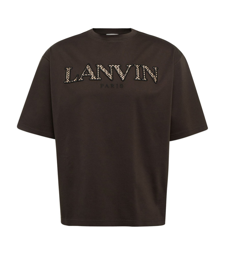 Photo: Lanvin - Logo embroidered cotton T-shirt