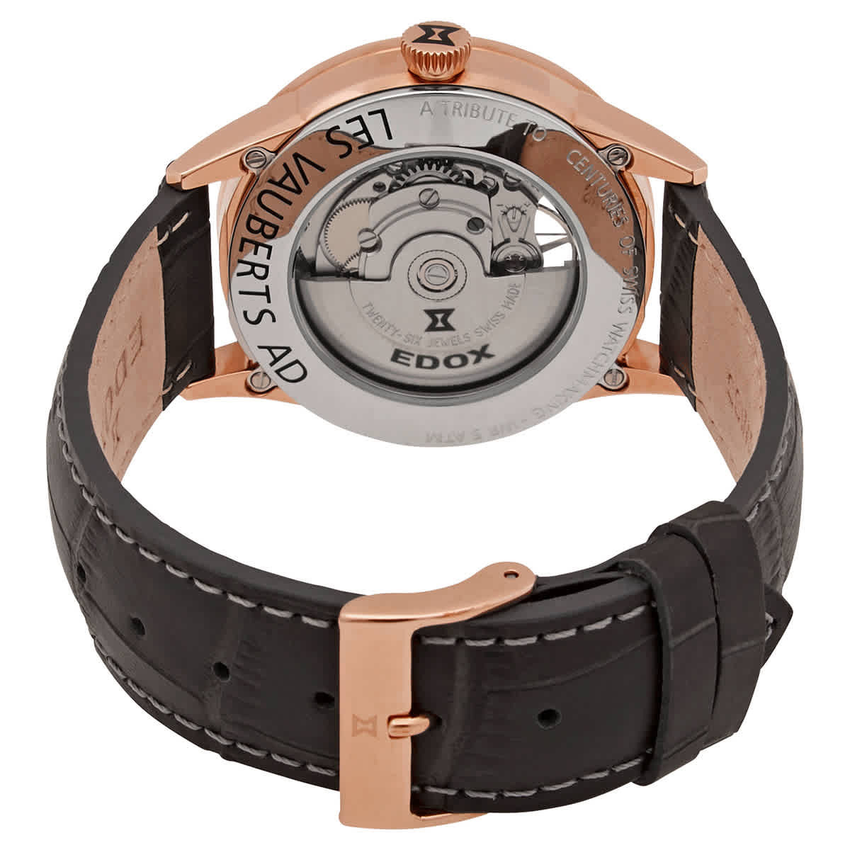 Edox Les Vauberts Open Heart Grey Dial Automatic Ladies Watch 85019 37RG GIR