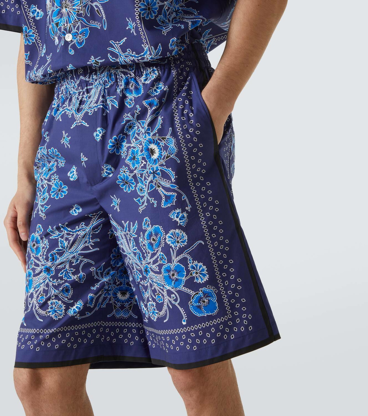 gucci dress shorts Gucci GG Supreme Printed Silk-twill Shorts - Women - Camel Shorts