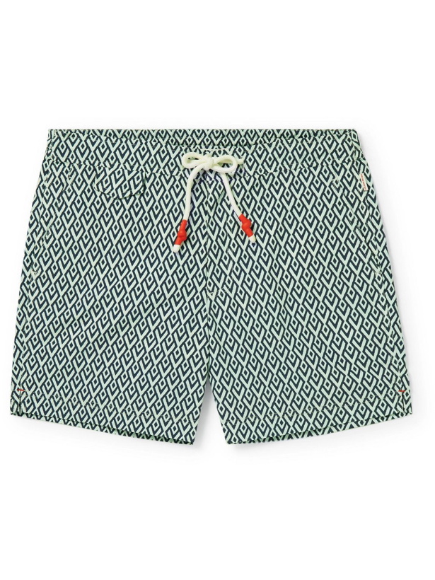 Photo: Orlebar Brown - Standard Slim-Fit Mid-Length Printed Swim Shorts - Blue
