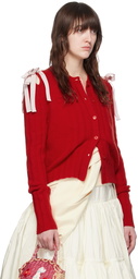 Molly Goddard Red Ribbon Cardigan