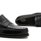 Bass Weejuns Men's Larson Weave Loafer in Black Leather Mono