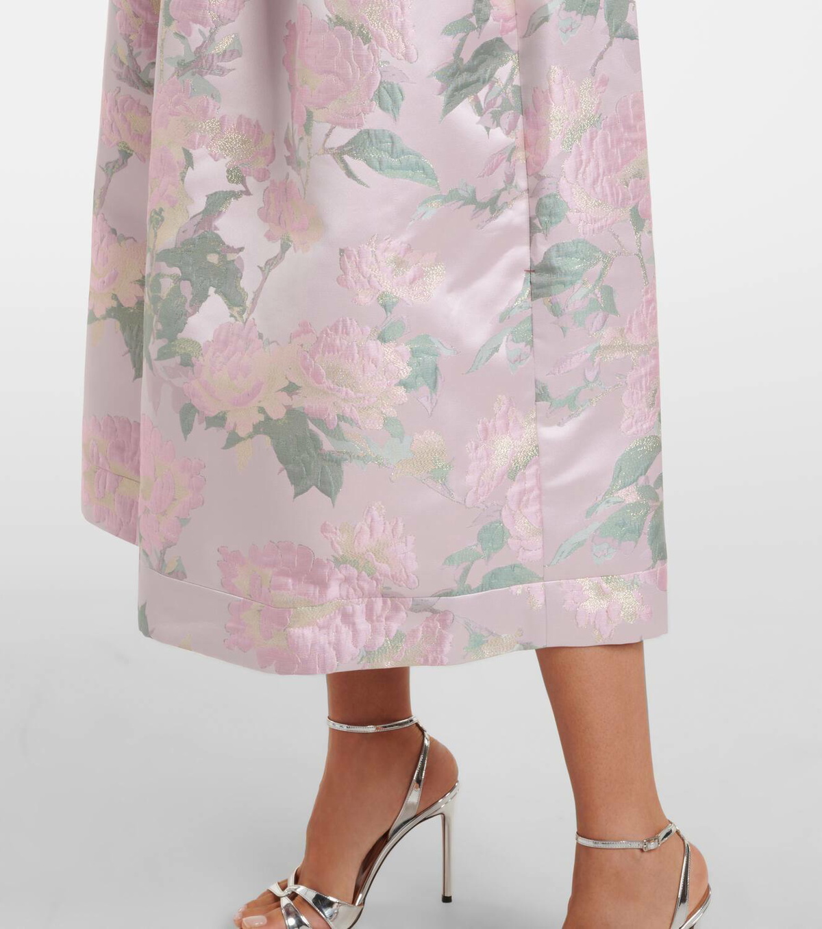 Markarian Apple floral brocade corset dress