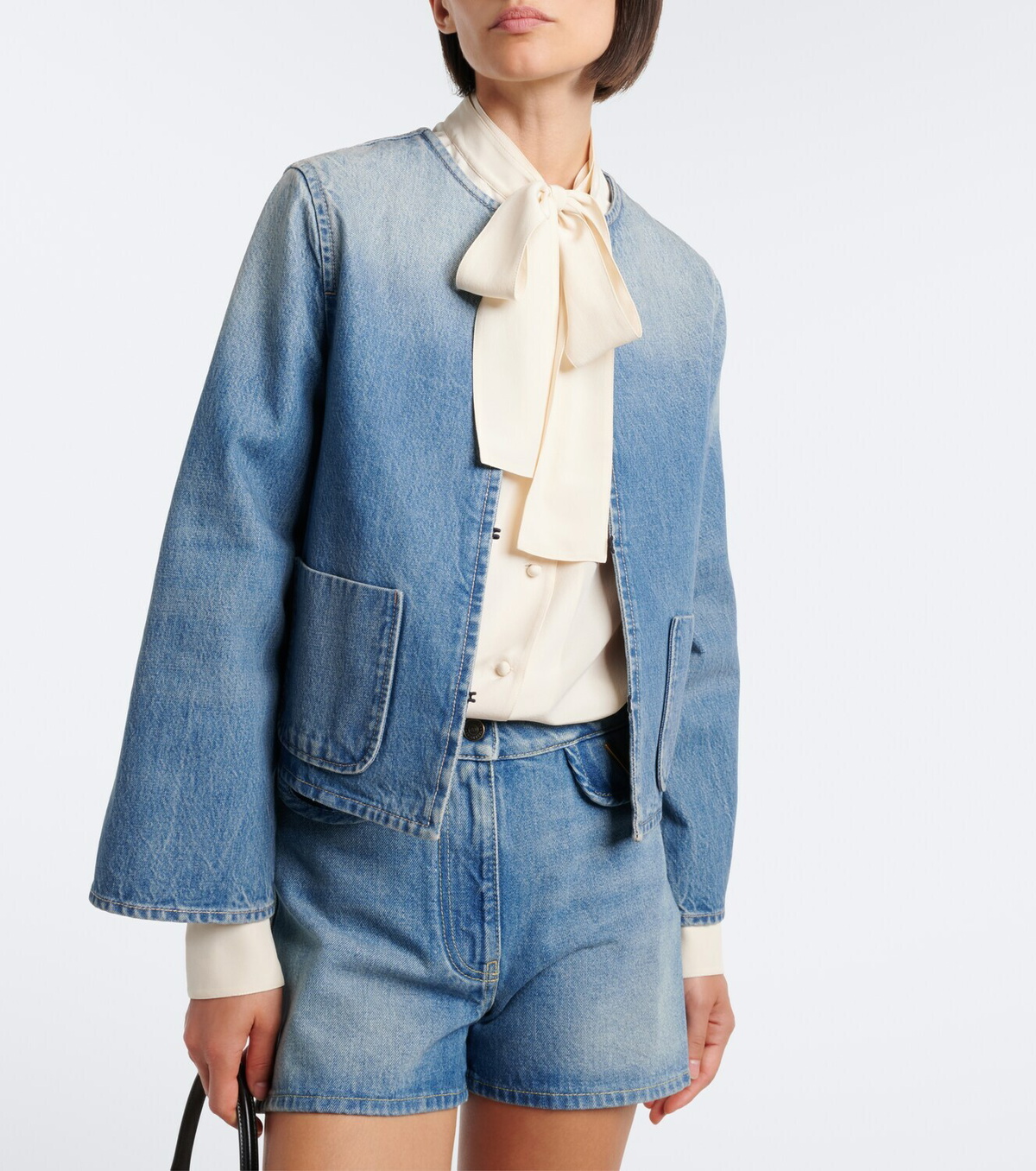 Valentino VGold faded denim jacket