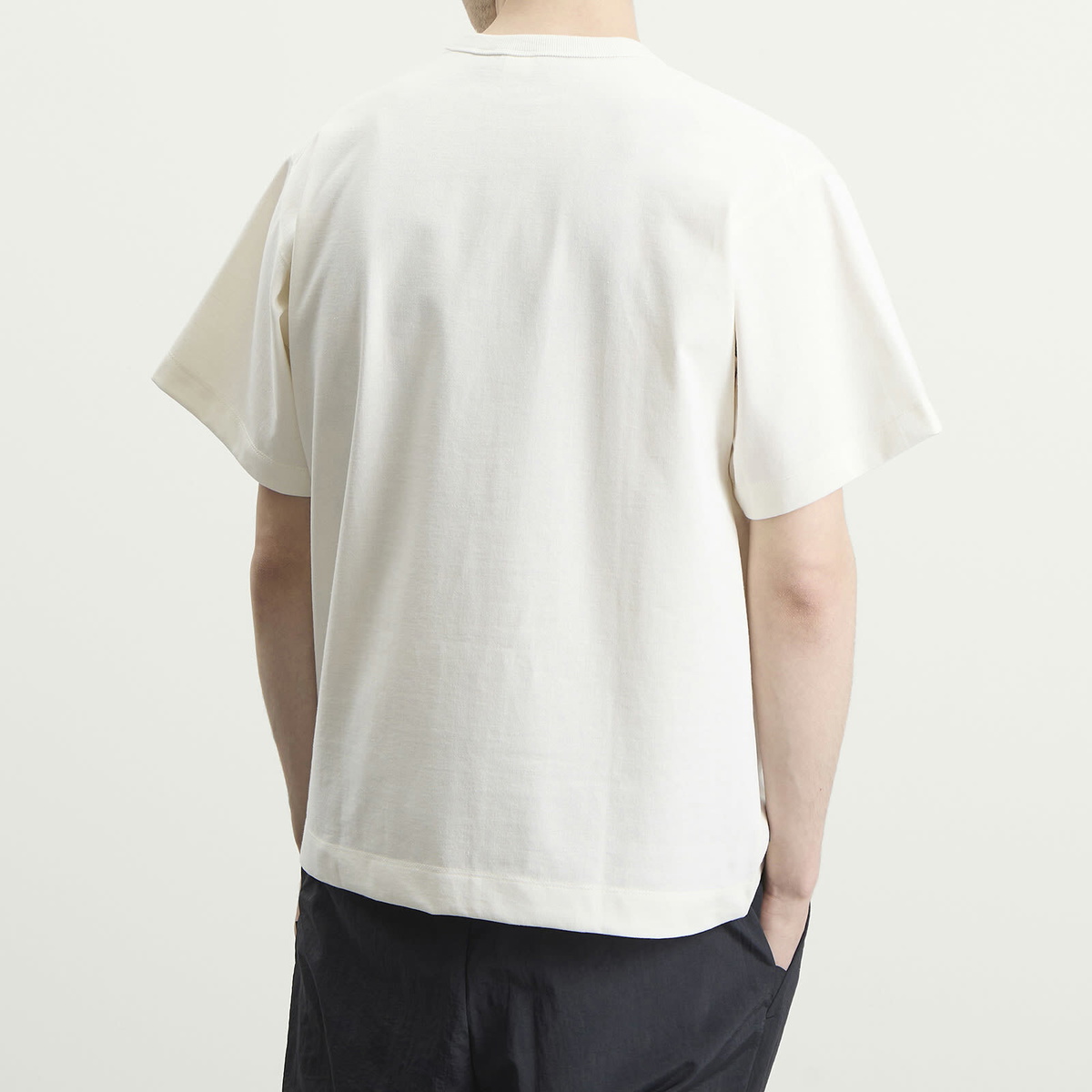 NANGA Men's Eco Hybrid Box Logo Embroidery T-Shirt in White