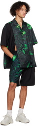 Feng Chen Wang Black & Green Lacquerware Shirt