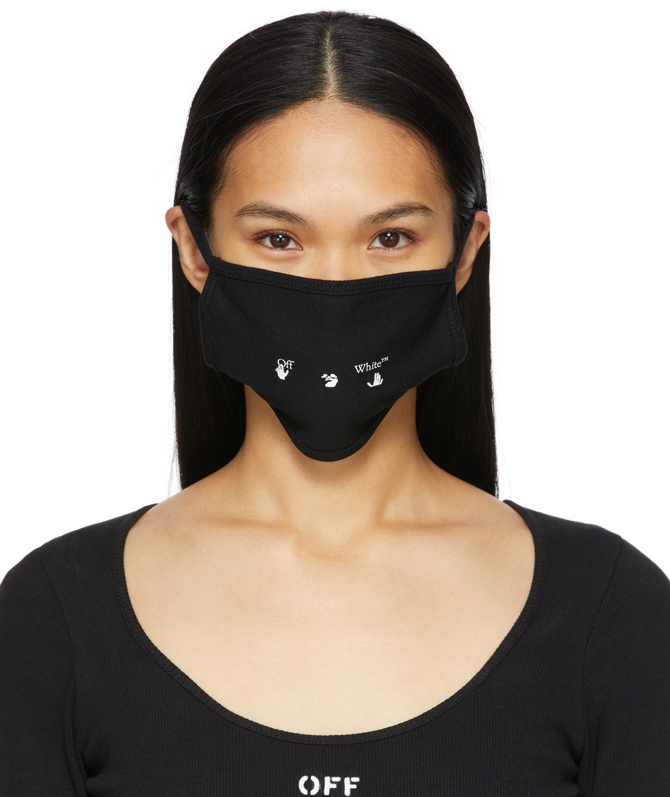 Off-White Black Cotton Facemask