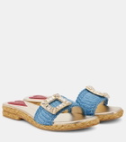 Roger Vivier Espa embellished raffia slides