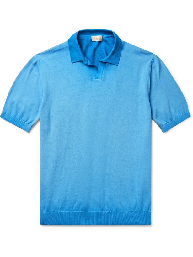 Photo: ALTEA - Dégradé Cotton Polo Shirt - Blue