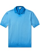 ALTEA - Dégradé Cotton Polo Shirt - Blue