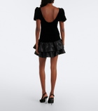 Rixo Anabella tiered velvet minidress