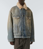 Acne Studios Faux fur-trimmed denim jacket