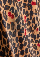 Never Fully Dressed Dorris Cherry and Leopard-print Satin Slip Skirt