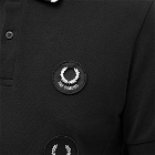 Fred Perry x Raf Simons Patch Polo Shirt in Black