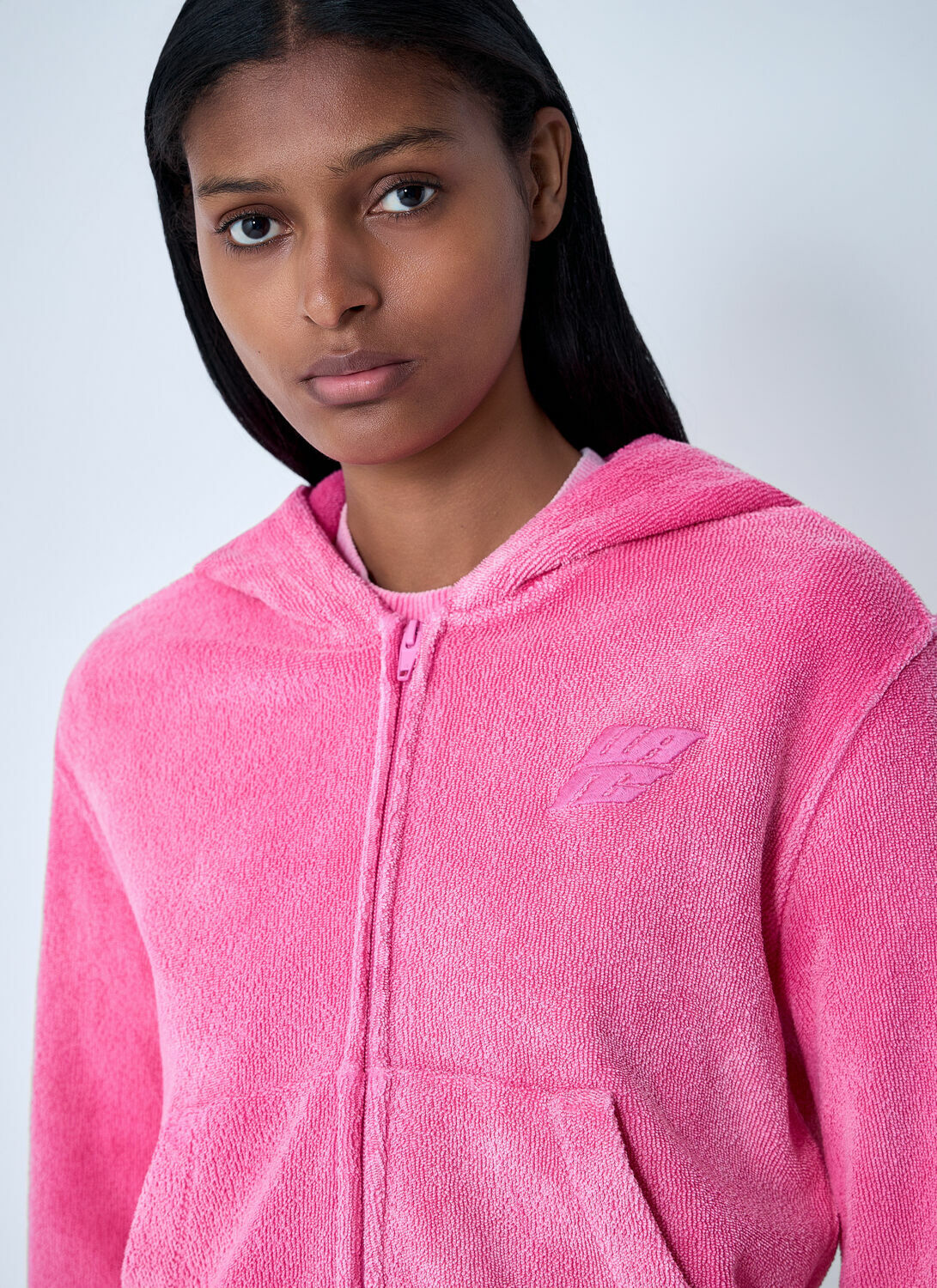 Alexander Wang Logo Motif Zip-Up Sweatshirt