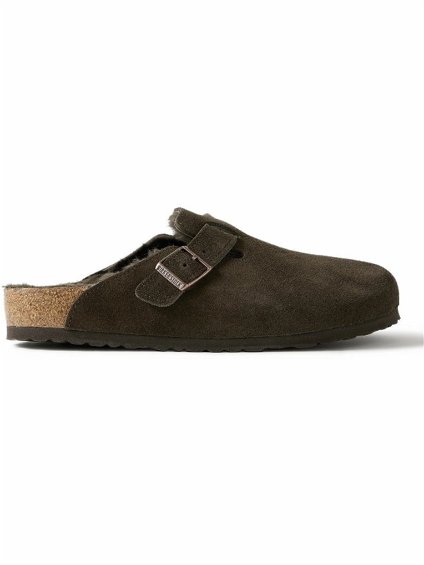 Photo: Birkenstock - Boston Shearling-Lined Suede Clogs - Brown