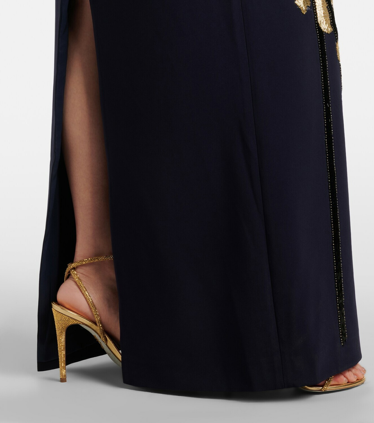 Costarellos Nevina crystal-embellished crêpe gown