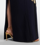 Costarellos Nevina crystal-embellished crêpe gown