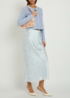 Loveshackfancy Peridot Cropped Pointelle-knit Cardigan Light Purple