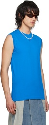 Marine Serre Blue Sleeveless T-Shirt