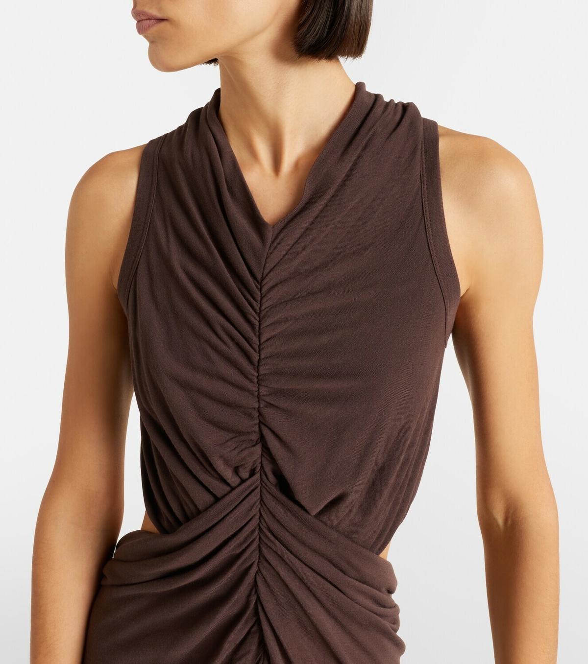 Rick Owens Sunpeel cutout gathered minidress