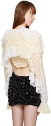Ester Manas SSENSE Exclusive Off-White Ruched Cardigan