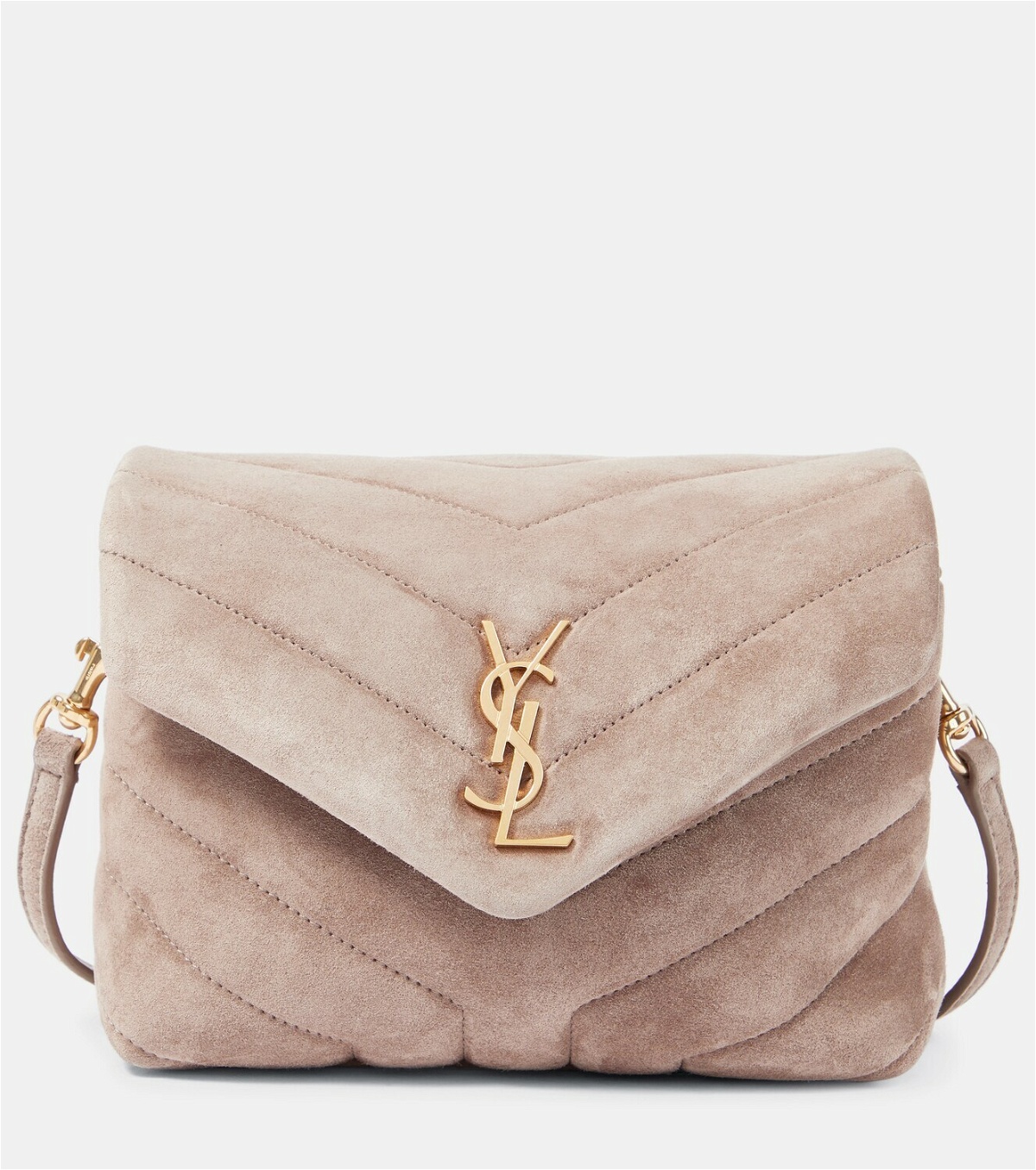 Saint Laurent Toy Loulou Leather Shoulder Bag in White