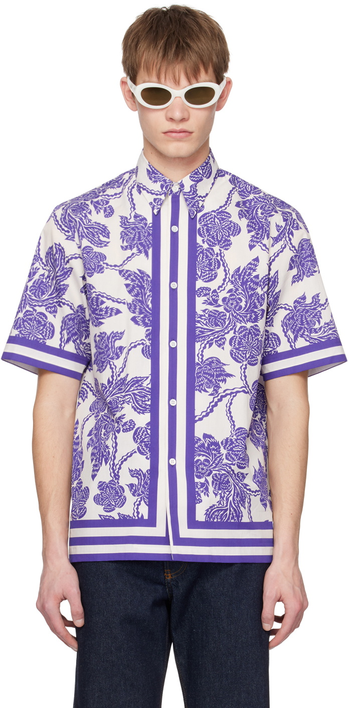 Dries Van Noten White Floral Shirt Dries Van Noten