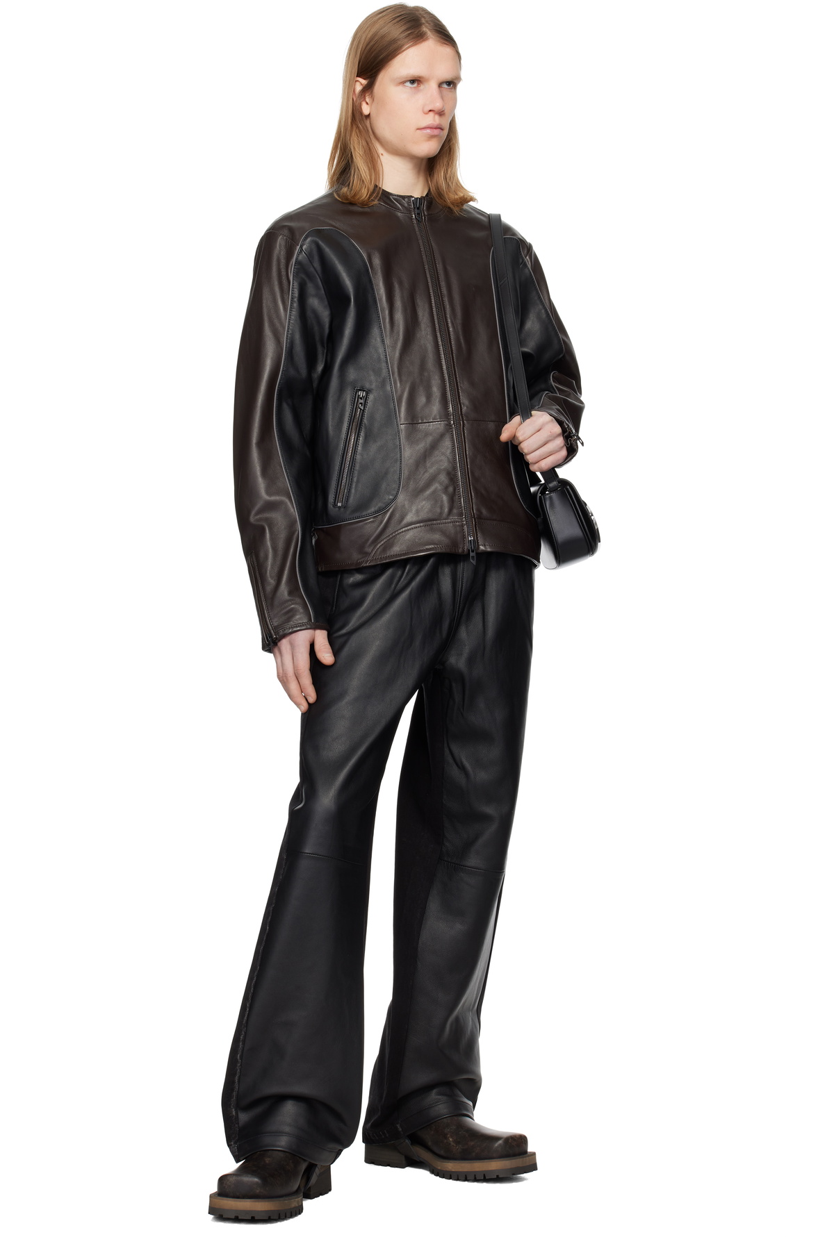 DIESEL | L-KRIX SHEEPSKIN LEATHER JACKET ラム ジャケット Diesel Black & Brown L-Krixy Leather Jacket Diesel