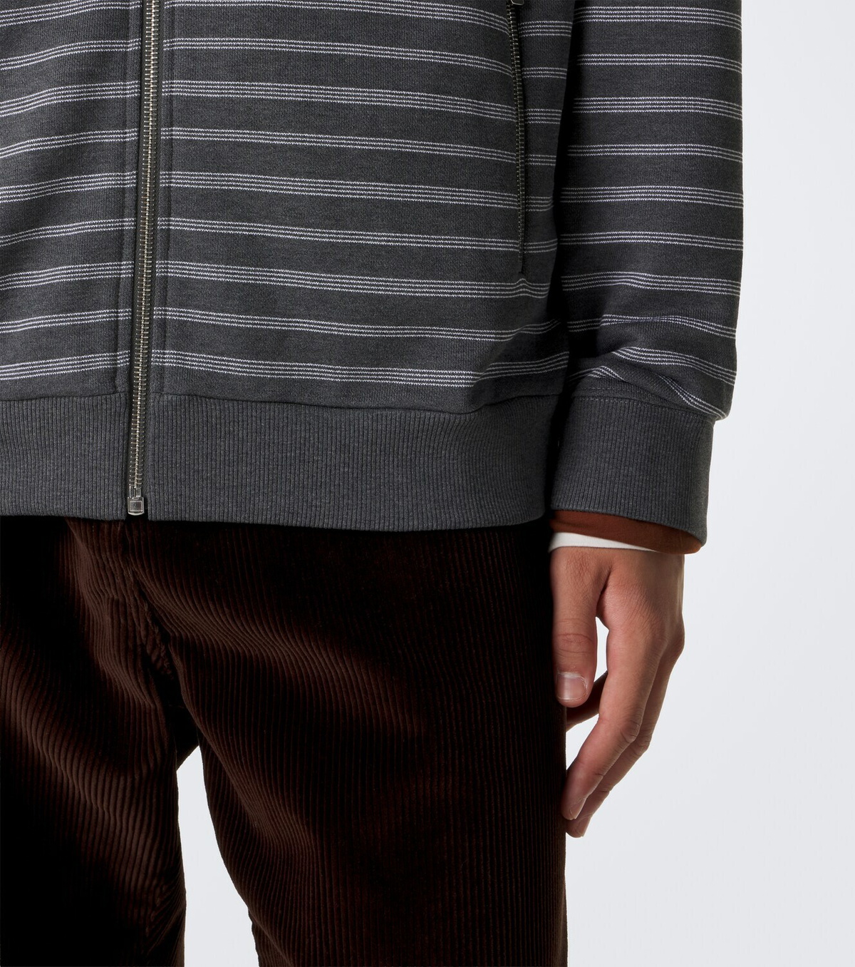 Miu Miu Striped oversized cotton fleece sweatshirt
