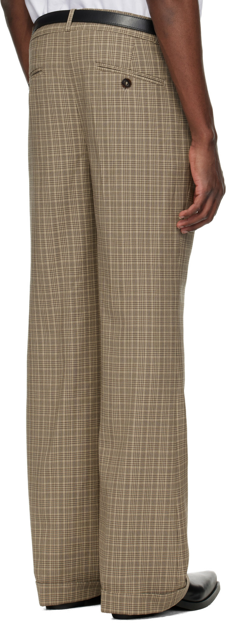 Ernest W. Baker Brown Cuffed 70s Trousers