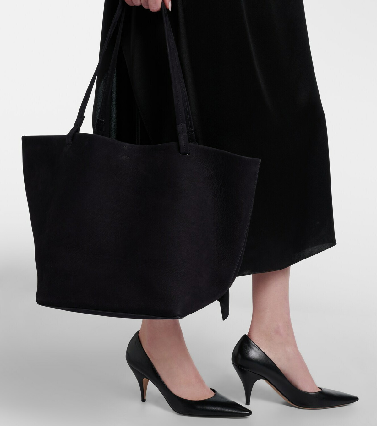The Row Park Three suede tote bag