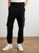 Balmain - Tapered Cotton-Jersey Cargo Sweatpants - Black
