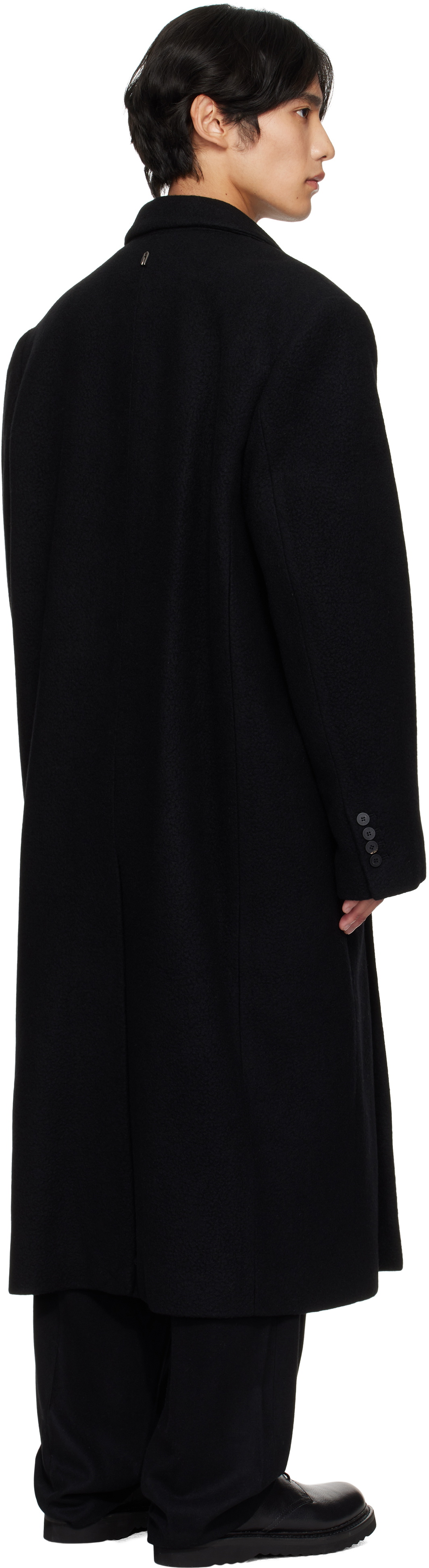 LE17SEPTEMBRE Black Double-Breasted Long Coat