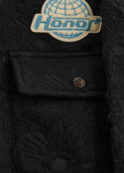 Honor The Gift Floral Jacquard Brushed-knit Overshirt Black