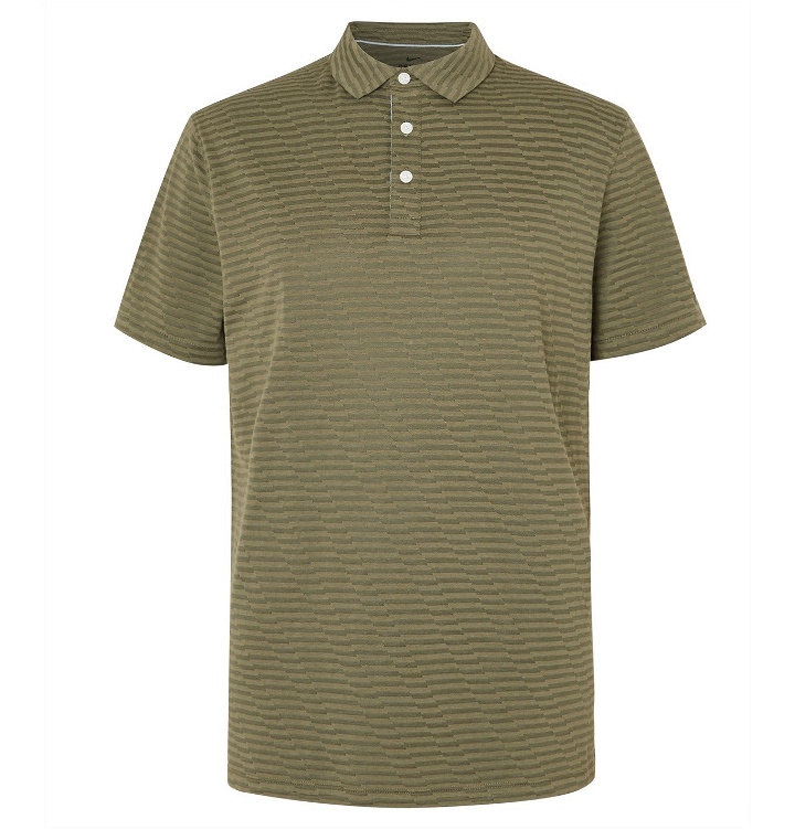 Photo: Nike Golf - Striped Dri-FIT Cotton-Blend Piqué Golf Polo Shirt - Green