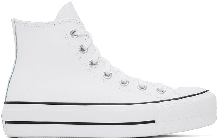 Photo: Converse White Chuck Taylor All Star Lift Leather High Sneakers