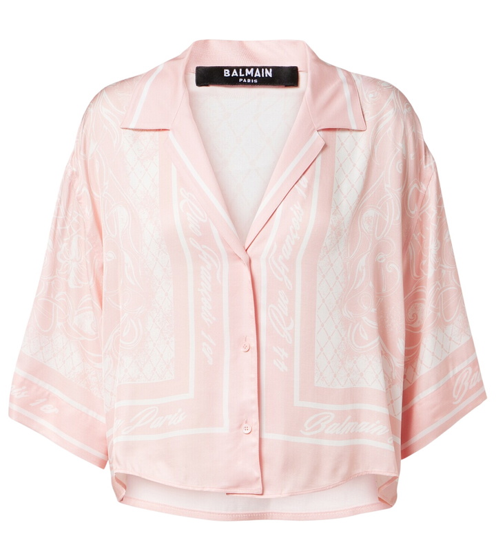 Photo: Balmain Printed twill pajama shirt