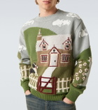 Junya Watanabe Intarsia cotton and wool sweater