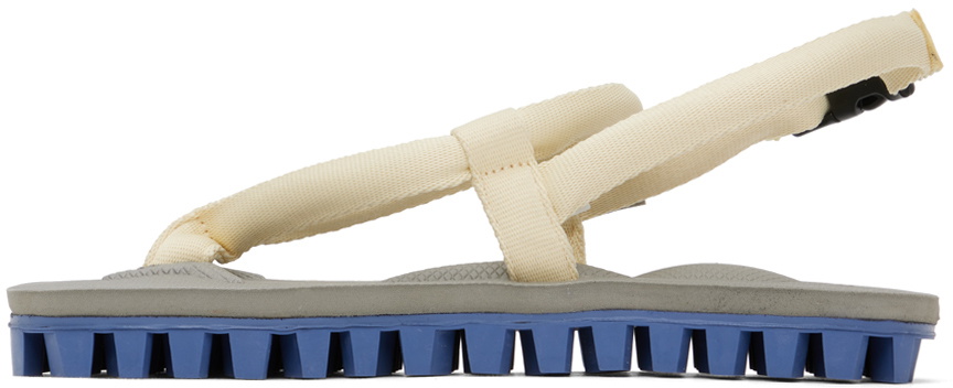 Suicoke Yellow & Gray Gut Sandals Suicoke